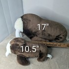 Sea World Mama   Baby Brown Walrus W Tusks 9  17   Vintage 80s Set Of 2 Plush