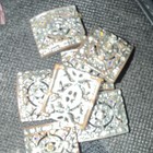 Vintage Ornate Silver Metal Set Of 7