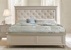 4 Pc Button Tufted Pearl Off White King Bed Ns Dresser Bedroom Furniture Set