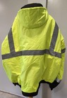 Hi-vis Insulated Safety Bomber Reflective Jacket W  Hood High Visibility Ansi 