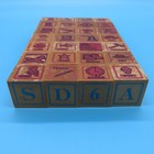 Old Wooden Alphabet Blocks 28pc By Montgomery Schoolhouse Usa Educational Crafts