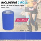 2 Rolls 4 Inch X 16 4ft Kinesiology Tape Athletic Tape  Dark Blue