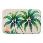 Bath Mat Tropical Trees Orange   Green Coastal Decor 34x21 Non Slip Memory Foam