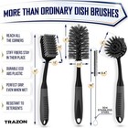 Dish Brush Set 4 Long Handle Scrubber Dishwashing Pots Sink Bottles Cups