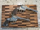 2 Vintage Pony Boy Jr  Diecast Cap Guns Matching Set Western Toy Pistols Lot