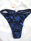 Nwt Vtg 2000 Victorias Secret Satin Second Skin Thong Panties Size S Blue Floral