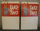 Pair Of Nos Vintage Falstaff Beer Signs  take 2  Die-cut Peace Sign 1960s Easel