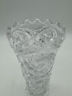 Clear Cut Crystal Vase Starburst Pinwheel Pattern 6 25 