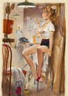 Fritz Willis Makeup Check Art Print Vintage Pin Up Glamour Decor