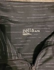 Zella Women s Gray Striped Jacket Full Zip Pockets Xl