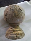 Antique Chippy Paint Victorian Wood Ball Newel Post Porch Finial Exterior Cap