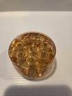 8 Hole Vintage Marigold Small Glass Flower Frog About 2 3 8  Diameter On Top