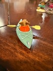 Wee Forest Folk Wff Ms-22 Drifting Along Green Kayak Yellow Paddles Box Mouse