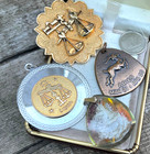 Vintage Libra Aries Leo Zodiac Pendants Pin Retro Astrology Horoscope
