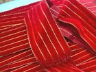 Vintage Velvet Holiday 1 5  Ribbon Rayon Red Gold 29 pc Made In France