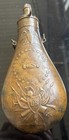 Original Civil War Peace Gun Powder Metal Flask Us Eagle Handshake