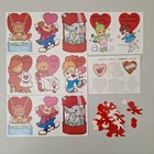 Vintage 1970 s Valentines Cards Stickers   Craft Confetti  11 Cards Rare Find