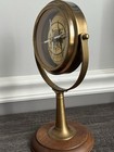 Vintage Freestanding Nautical Brass Compass Wooden Base Swivel Style 10  Tall