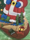 Bucilla Holiday Time Felt Applique Christmas Stocking Kit Santa s Lodge Fishing