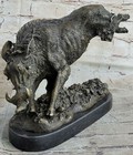 Vintage Style Bronze Metal Sculpture  Statue Of A Boar  Wild Pig  Great Patina
