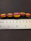 5 Vintage Chevron Glass Beads  b1065 - Indian - Native Rare Trade 16mm