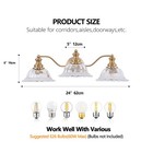 Vanity 3 Light 24   Elegant Gold For Vintage Bathroom Mirror Wall Lamp Fixture