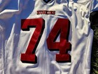 2009 Niu Huskies  74 Adam Kiel Game Worn Adidas Football Jersey White 48 l Ncaa