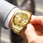 Gold Men s Watch Casual Stainless Steel Dress Waterproof Men Wrist Watch Diam   