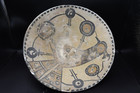 Fine 19th C  Persian Islamic Art Pottery Bowl With Yellow Script Middle East