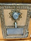 Vintage Post Office Box Door Safe Oak Wood Bank W  Key Lock - 7  T X 6  W X 6  D