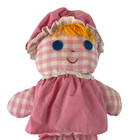Fisher Price Pink Girl Doll Lolly Dolly Gingham Plush 11  Stuffed Toy Lovey