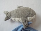 Carter s Gray White Shark Blue Security Blanket Baby Lovey Rattle 2014