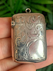 Victorian Sterling Silver Vesta Case Match Safe Striker Birmingham By J g 1898