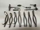 Vintage Lot Of 14 Usa Dental Forceps Extractors Drills Tools Clev-dent Ivory Wss