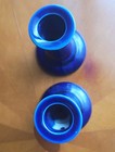 Pair Of Vintage Pottery Candlesticks Cobalt Blue Retro Mcm