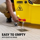 Rubbermaid Commercial 31 Quart Tandem Mop Bucket With Wringer And Drain  Plastic