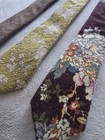 Boys Set Of 3 Pre Tied Neck Ties Brown Solid And Floral