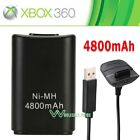 Wireless 4800 Mah Rechargeable Remote Controller Battery Pack For Xbox 360 Black