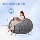  Bean Bag Chair Big Bean Bag Chairs For Adults With 3ft Corded Plush Dark Grey