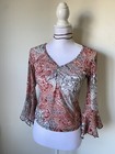 Super Cute Vintage Y2k Blouse With Flare Sleeves Unknown Brand And Size
