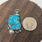 Beautiful Native American Sterling Silver Turquoise Pendant
