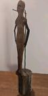 Early Carved Articulated Lady mermaid Silhouette Folk Art With Stand 