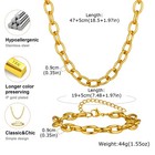 2pcs Handmade Elliptical Chain Necklaces Bracelets Set Girl Simple Jewelry Women