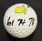 Gary Player Signed Masters Logo Golf Ball Inscribed 61 74 78 Rare 
