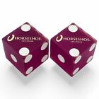 Genuine Horseshoe Las Vegas Casino Craps Dice Purple Frosted Matching  s   Pouch