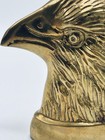 Pair Vintage Brass Bald Eagle Head Bookends Heavy Americana Decor Large Set Of 2