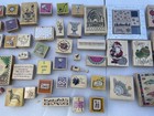 Huge Lot   Wood Rubber Stamp Lot Of 64 Total Stamps