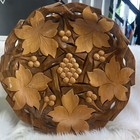 Artisan Hand Carved Maple Leaves   Branches Wall Plaque Tray Decor 14 x14 vtg