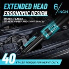 Seesii 3 8  Cordless Electric Ratchet Wrench Extended Head 40 Ft-lb 2pc Battery