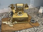 Vintage Deco-tel French Victorian Style Ivory   Gold Rotary Dial Telephone Works